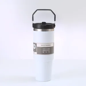 BEVERAGE CUP 890ML STAINLESS STEEL HANDHELD THERMOS INSULATED VACUUM TUMBLER HOT & COLD