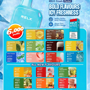 RELX CRUSH POCKET 6000 PUFF DISPOSABLE