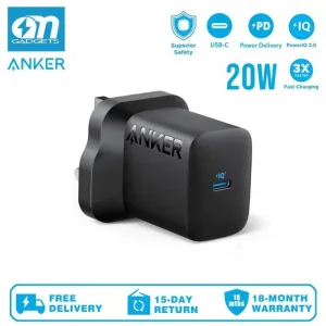 ANKER A2347 WALL CHARGER POWERPORT 20W ADAPTER USB-C FAST CHARGING PD FOR IPHONE SERIES , GALAXY , PIXEL 4/3 , IPAD